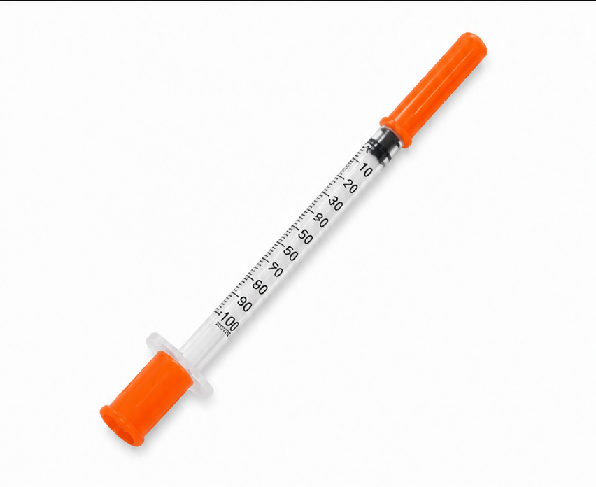 Orange 100 Unit Insulin Syringes – 8mm – 10 Pack